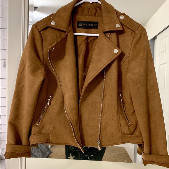 Tan Suede Moto Jacket - Picture 2 of 4